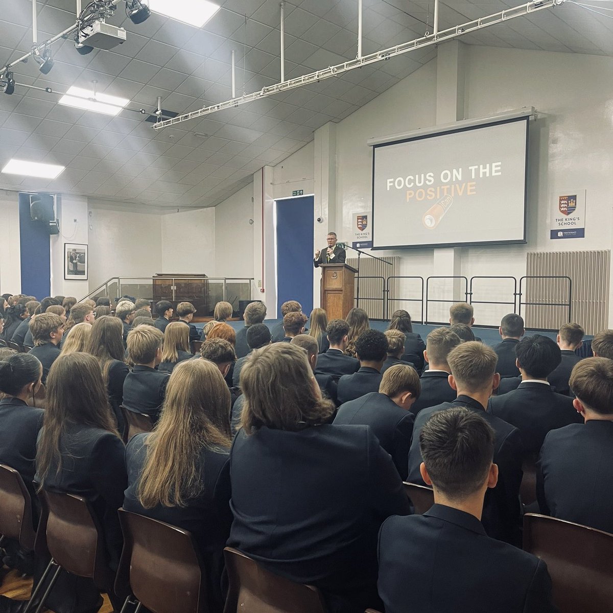 Our Year 11 ‘We Can’ day has started with our guest speaker Richard McCann <a href="/iCanSpeaker/">Richard McCann</a>. #WeCanDoThis #PositiveMindset #BeKings