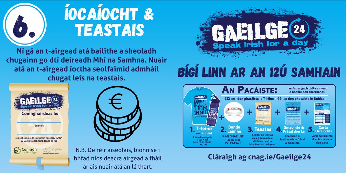 Seo daoibh amlíne Gaeilge24 agus roinnt eolais maidir le conas clárú ⏳🗓

🎉 Bígí linn ar an 12ú Samhain 🎉

Cláraigh ag cnag.ie/gaeilge24

#gaeilge24 #gaeilge #cnag #conradhnagaeilge #gaeilgeoir #éire #muinteoir #scoil #irish #ireland