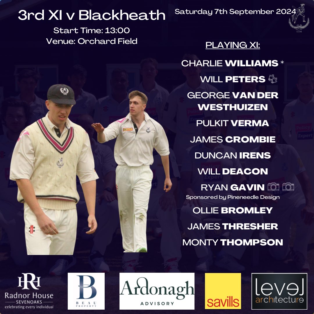 Final Men’s League Team Sheets of the year

Here are your 3 sides:

1st XI travel to <a href="/motecricket/">The Mote CC</a> 
2nd XI host <a href="/blackheathcc/">Blackheath Cricket Club 🏏</a> 
3rd XI host <a href="/blackheathcc/">Blackheath Cricket Club 🏏</a> 

Go well all! Let’s end the season on a high

#svcc1734
