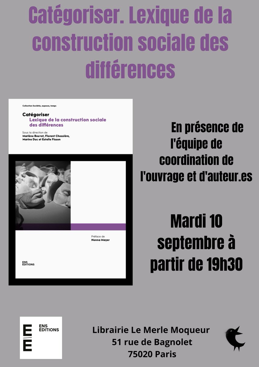 🗓️Retrouvez nous mardi à 19h30 à la librairie <a href="/MerleMoqueur51/">Le Merle Moqueur</a> pour une nouvelle présentation du lexique en présence de l'équipe de coordination de l'ouvrage (<a href="/marlene_bouvet/">Marlène Bouvet</a> <a href="/FChossiere/">Florent Chossière</a> <a href="/marine_dcm/">Marine Duc</a> <a href="/FissonEstelle/">Estelle Fisson</a>), et de Brenda Le Bigot et Zacharias Zoubir !