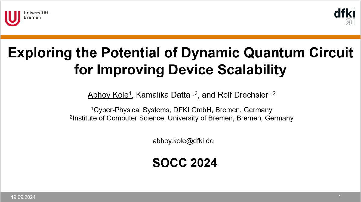 agra_uni_bremen's tweet image. Tomorrow at #SOCC2024 Abhoy Kole will talk about &quot;Exploring the Potential of Dynamic Quantum Circuit for Improving Device Scalability&quot;.
*
Conference: ieee-socc.org
*
#conference #SystemOnChip #system #chip #SoC @Rolf_Drechsler
