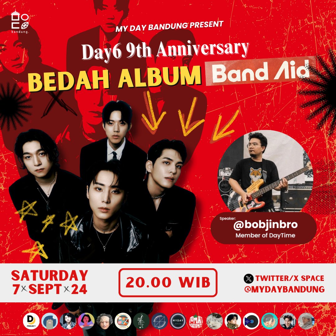 MY DAY ARE YOU READY?🙌

Sabtu ini, merayakan 9th anniversary DAY6, kita ngobrol santuy bareng <a href="/bobjinbro/">Leonardo Widjaya Park</a> soal album terbaru "Band Aid" yuk! 😍.

Pasang alarm-mu, jangan sampai ketinggalan karena ada hadiah menarik di akhir sesi 🥳🎁.

#DAY6 #데이식스 #Band_Aid