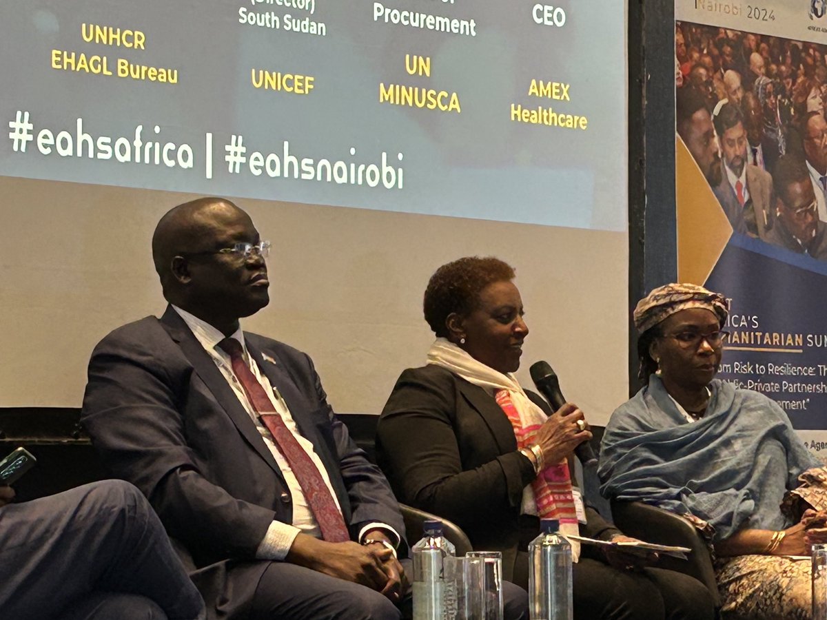 ⁦<a href="/HamidaLasseko/">Hamida Lasseko</a>⁩ ⁦<a href="/UNICEFAfrica/">UNICEF Africa</a>⁩ Rep for S. Sudan sees improving coordination every year with S. Sudan government leading flood preparedness and very localized needs in each region. ⁦<a href="/EAHSAfrica/">EAHS Africa | Africa's Humanitarian Conference</a>⁩