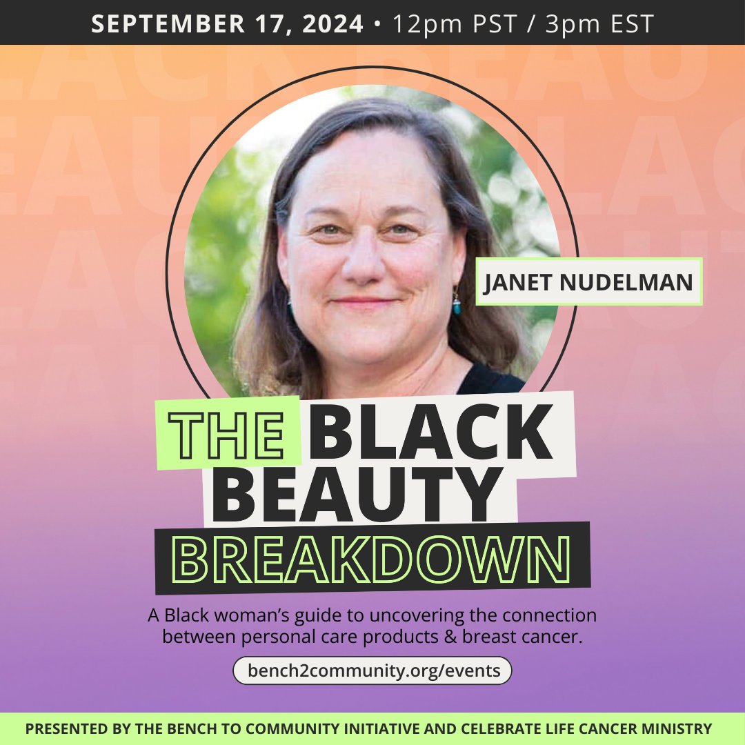 Join us for Day 2 to explore how policies like the Modernization of Cosmetics Regulation Act and Safer Beauty Bill Package aim to reduce exposure of toxic chemicals, and discover strategies for health advocacy. Register at bench2community.org/events #healthadvocacy #blackwomenhealth