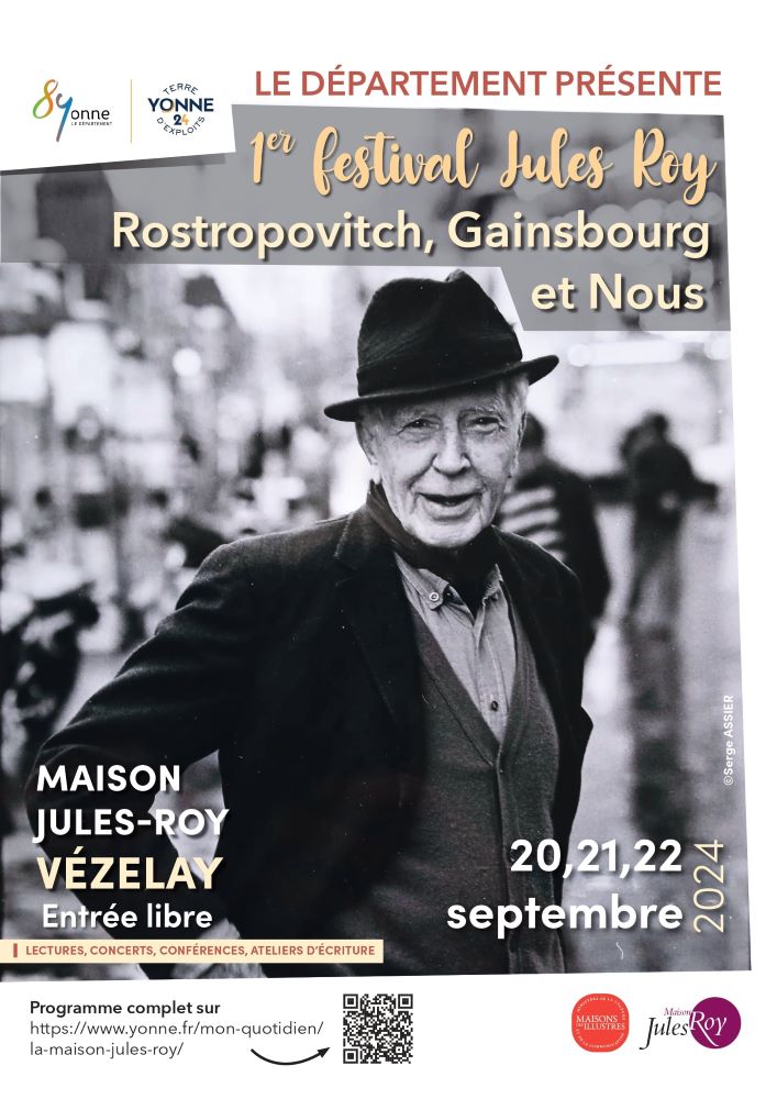 #patrimoine #Yonne À l’occasion des Journées du Patrimoine, la Maison Jules-Roy à Vézelay vous propose le Festival « Jules Roy, Rostropovitch, Gainsbourg &amp; nous » les 20, 21 et 22 septembre.

👉 yonne.fr/2024/08/28/fes…