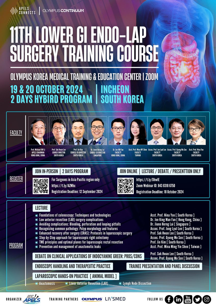 APELS - Asia Pacific Endo-Lap Surgery Group (@apelsgroup) on Twitter photo #APELS #10YearsofImpact #endolapsurgeryeducation
๐๐ฅ๐ฒ๐ด๐ถ๐๐๐ฒ๐ฟ ๐๐ฒ๐ฟ๐ฒ (๐ข๐ป๐๐ถ๐๐ฒ ๐ฃ๐ฎ๐ฟ๐๐ถ๐ฐ๐ถ๐ฝ๐ฎ๐๐ถ๐ผ๐ป ๐ถ๐ป ๐ฆ ๐๐ผ๐ฟ๐ฒ๐ฎ): t.ly/AZMhx
๐๐ฅ๐ฒ๐ด๐ถ๐๐๐ฒ๐ฟ ๐๐ฒ๐ฟ๐ฒ (๐ข๐ป๐น๐ถ๐ป๐ฒ ๐ฃ๐ฎ๐ฟ๐๐ถ๐ฐ๐ถ๐ฝ๐ฎ๐๐ถ๐ผ๐ป ๐๐ถ๐ฎ ๐ญ๐ผ๐ผ๐บ): t.ly/DhwIE #APELS #10YearsofImpact #endolapsurgeryeducation
๐๐ฅ๐ฒ๐ด๐ถ๐๐๐ฒ๐ฟ ๐๐ฒ๐ฟ๐ฒ (๐ข๐ป๐๐ถ๐๐ฒ ๐ฃ๐ฎ๐ฟ๐๐ถ๐ฐ๐ถ๐ฝ๐ฎ๐๐ถ๐ผ๐ป ๐ถ๐ป ๐ฆ ๐๐ผ๐ฟ๐ฒ๐ฎ): t.ly/AZMhx
๐๐ฅ๐ฒ๐ด๐ถ๐๐๐ฒ๐ฟ ๐๐ฒ๐ฟ๐ฒ (๐ข๐ป๐น๐ถ๐ป๐ฒ ๐ฃ๐ฎ๐ฟ๐๐ถ๐ฐ๐ถ๐ฝ๐ฎ๐๐ถ๐ผ๐ป ๐๐ถ๐ฎ ๐ญ๐ผ๐ผ๐บ): t.ly/DhwIE