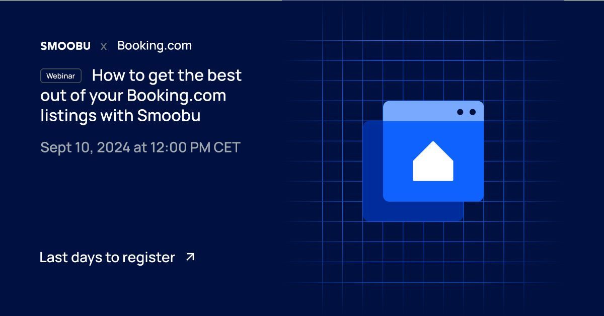 🚨 Don’t miss your chance to join our FREE webinar on Sept 10th at 12:00 PM CEST! Learn pro tips from Booking.com experts. Register NOW! 🏡 buff.ly/3Xri6id 
#WebinarAlert #HostTips #BookingOptimization