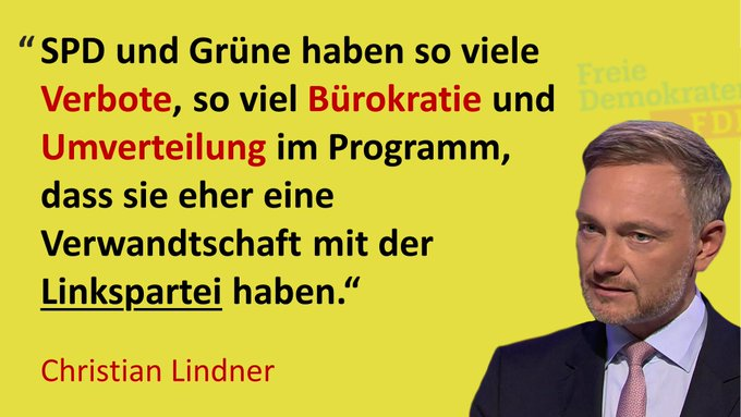 Euro_RePorter's tweet photo. @johannesvogel @rponline „SPD und Grüne haben so viele Verbote, so viel Bürokratie und Umverteilung im Programm, dass sie eher eine Verwandtschaft mit der Linkspartei haben.“
Christian Lindner kurz bevor die FDP eine Ampel-Koalition mit SPD & Grünen einging
#FDP #Umfallerpartei https://t.co/OAzWmmEGJT