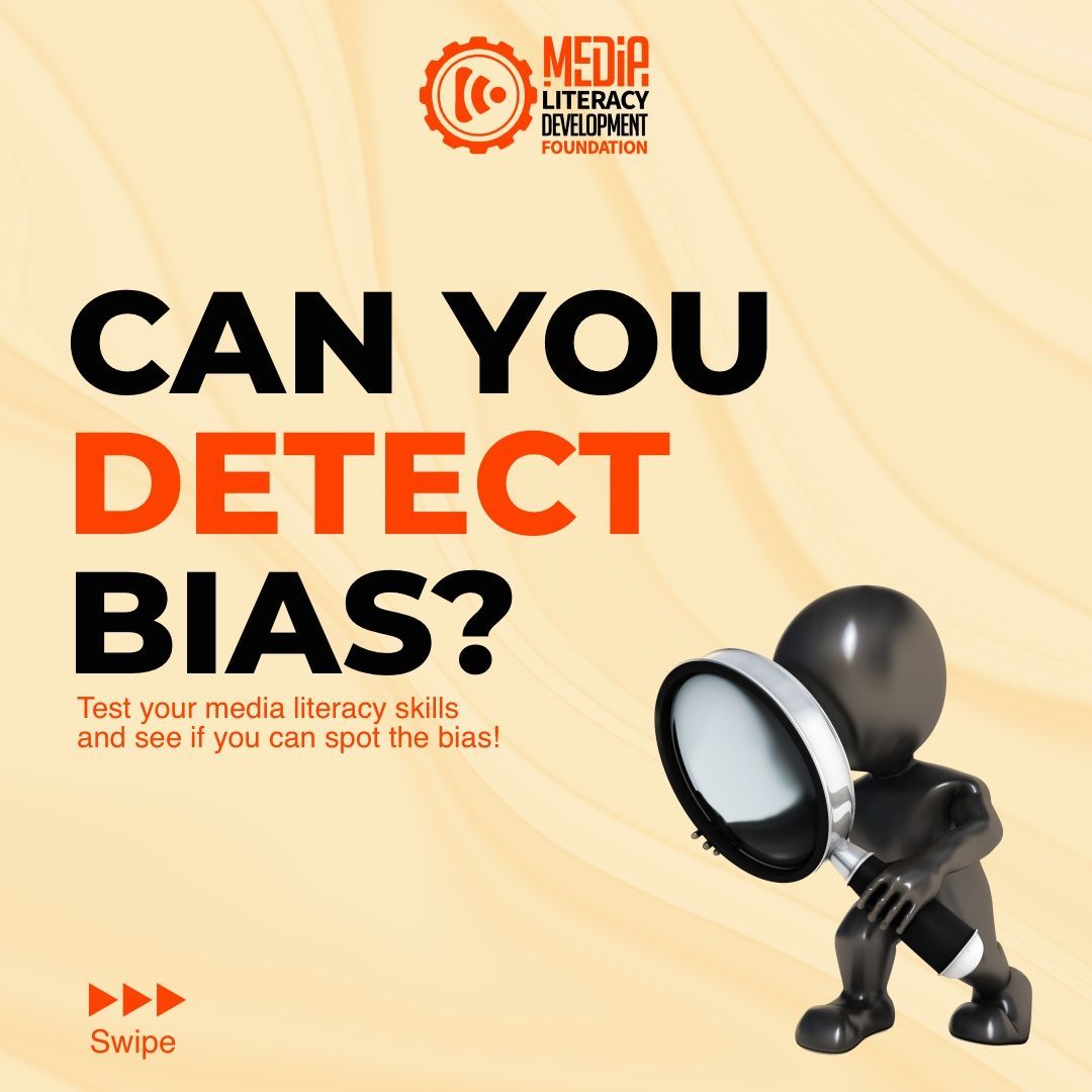 medialitafrica's tweet image. How well can you spot bias in the news? Take our quiz, &quot;Can You Detect Bias?&quot; and challenge your critical thinking skills. See if you can uncover hidden biases and become a media literacy pro! 
#medialiteracy #biasdetection #media #stayinformed