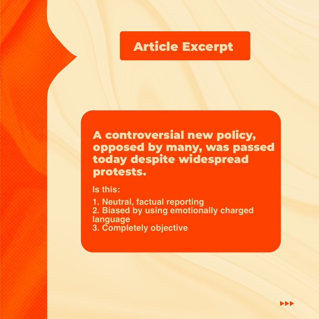 medialitafrica's tweet image. How well can you spot bias in the news? Take our quiz, &quot;Can You Detect Bias?&quot; and challenge your critical thinking skills. See if you can uncover hidden biases and become a media literacy pro! 
#medialiteracy #biasdetection #media #stayinformed