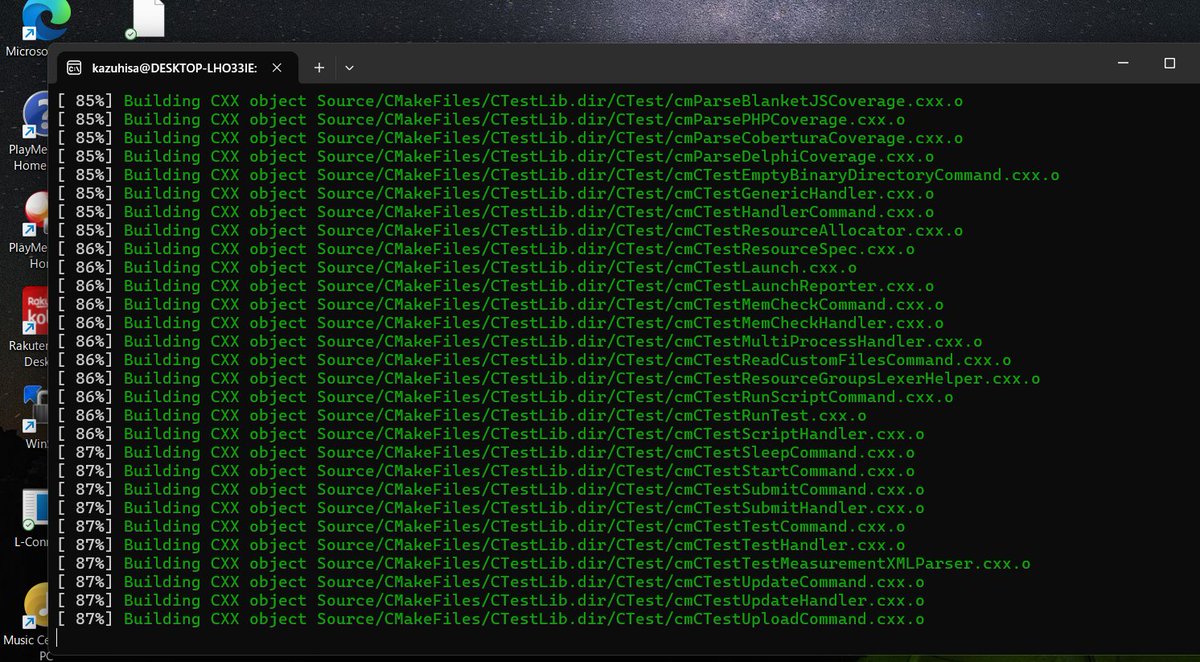 Tanuki_Bayashin's tweet image. Interface2021年8月号の1bitDACのソースコードをビルドしたくて、新しいバージョンのCMakeをubuntu上でインストールしているところ。
30分ばかりかかっていて、PCの動作もたどたどしい状態
#RaspberryPiPico #PicoSDK