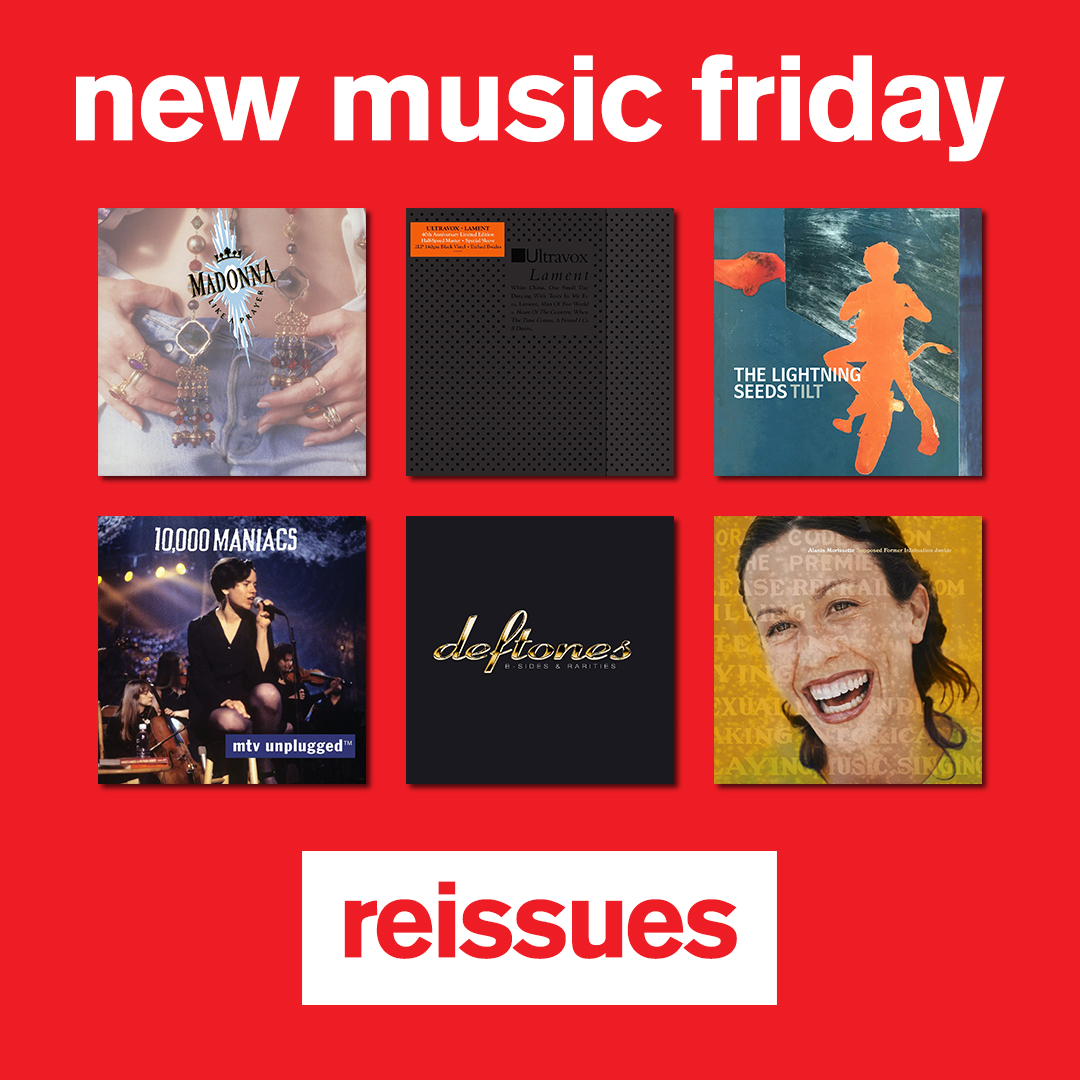 foppofficial (@foppofficial) on Twitter photo Reissues out today:
• @madonna - #LikeAPrayer
• <a href="/UltravoxUK/">Ultravox</a> - #Lament
• <a href="/Lightning_Seeds/">Lightning Seeds</a> - #Tilt
• @10000maniacs - #MTVUnplugged
• <a href="/deftones/">Deftones</a> - #BsidesAndRarities
• <a href="/Alanis/">Alanis Morissette</a> - #SupposedFormerInfatuationJunkie
#gettofopp Reissues out today:
• @madonna - #LikeAPrayer
• <a href="/UltravoxUK/">Ultravox</a> - #Lament
• <a href="/Lightning_Seeds/">Lightning Seeds</a> - #Tilt
• @10000maniacs - #MTVUnplugged
• <a href="/deftones/">Deftones</a> - #BsidesAndRarities
• <a href="/Alanis/">Alanis Morissette</a> - #SupposedFormerInfatuationJunkie
#gettofopp