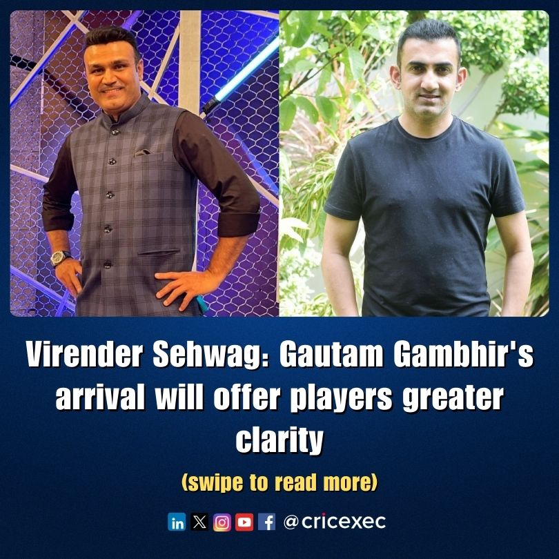 cricexec's tweet image. 🎙️: INTERVIEWS

@virendersehwag: @GautamGambhir's arrival will offer players greater clarity

➡️cricexec.com/virender-sehwa…

#CricketCoaching #CoachingStrategy #CricketManagement #CricketDevelopment #IndianCricket