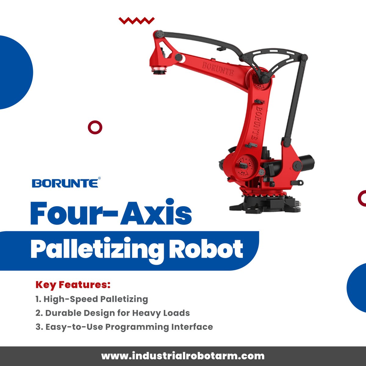 BorunteR's tweet image. 🔓Unlock the future of precision engineering with our state-of-the-art Four-Axis Palletizing Robot! 🛠️✨
Contact us today!
📲Call Us - 86-13332660917
#Automation #PalletizingRobot #Manufacturing #Logistics #Efficiency #Robotics #SmartManufacturing #Innovation #WarehouseAutomation