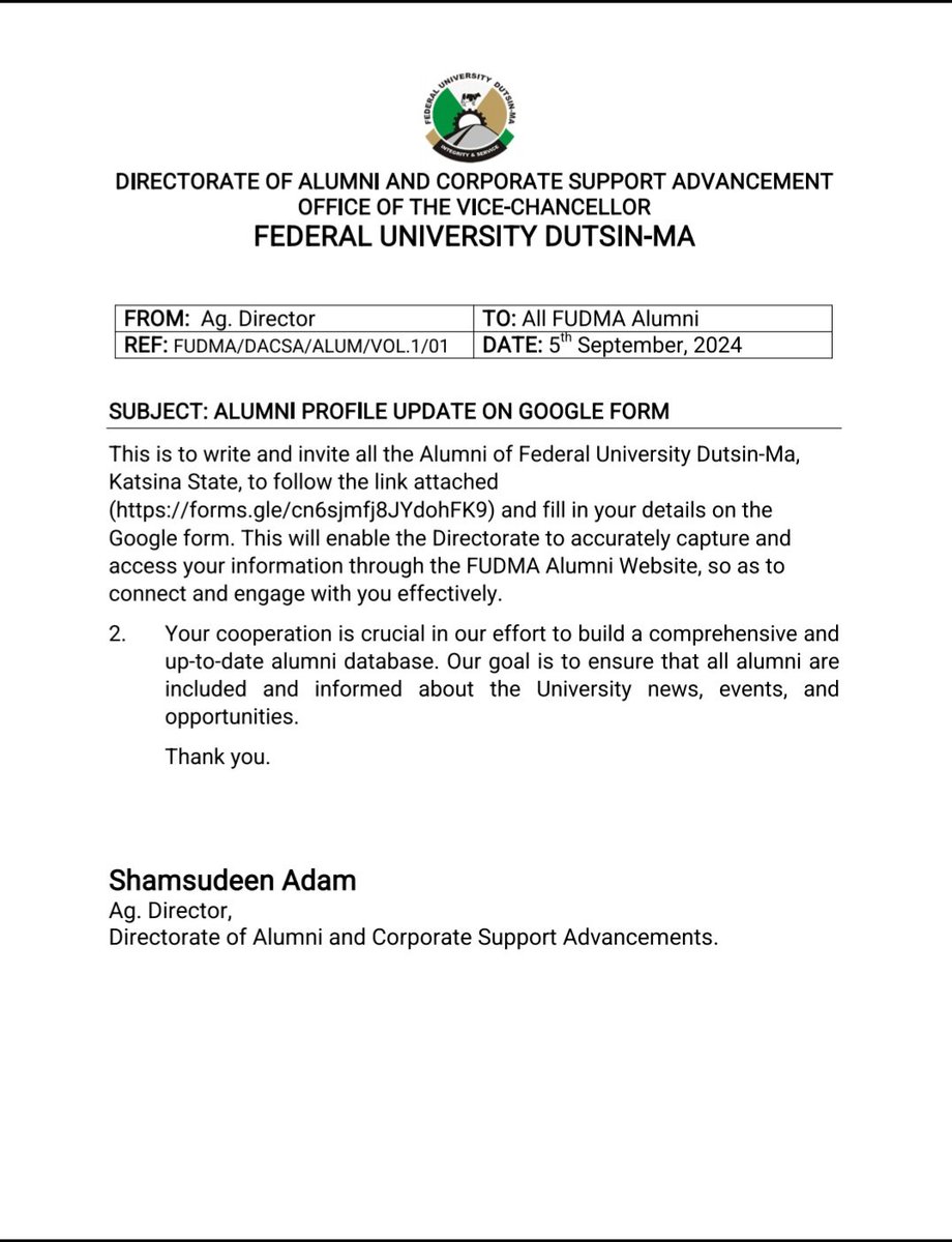 forms.gle/cn6sjmfj8JYdoh…

<a href="/FUDMA_Campus/">FUDMA™ Campus Connect</a>