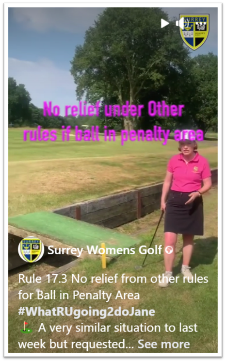 Rule 17.3 No relief from other rules for Ball in Penalty Area #WhatRUgoing2doJane

Watch another of our ever popular rules videos created for you on our Facebook page⬇️

facebook.com/reel/518713723…