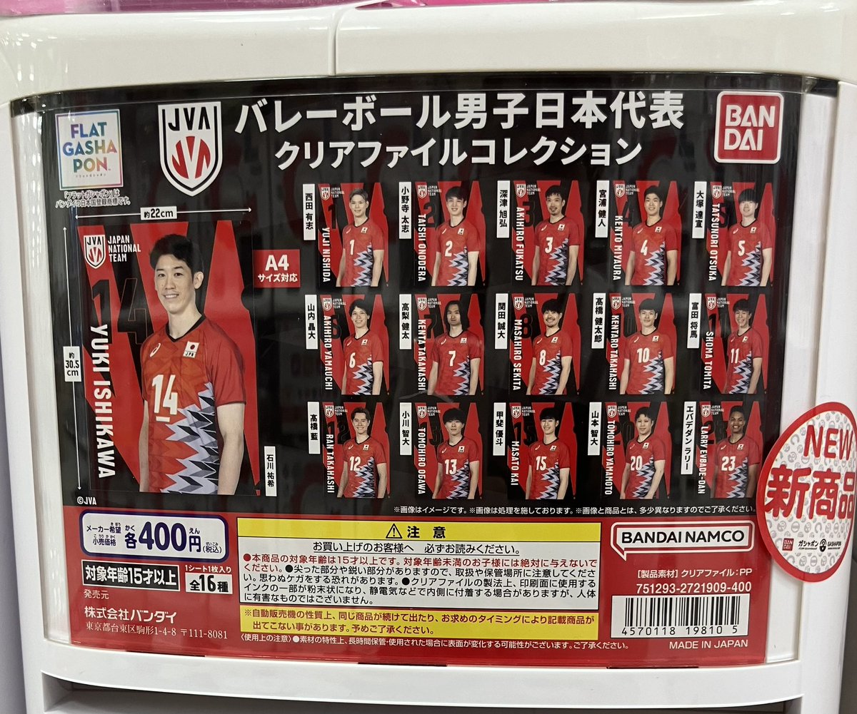 バレーボール男子 日本代表 クリアファイルコレクション バレーボール