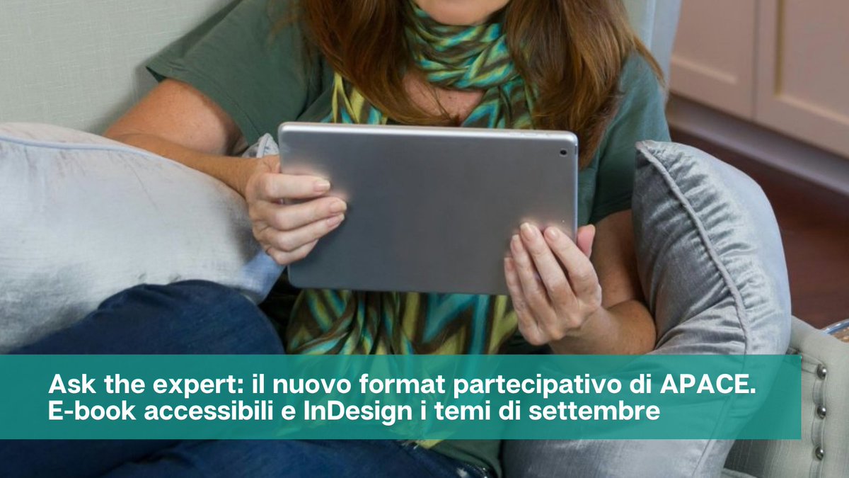 📝APACE, progetto ideato e coordinato da <a href="/FondazioneLIA/">Fondazione LIA</a>, lancia un ciclo di webinar per chi vuole approfondire i temi dell'#accessibilità: nei primi due eventi, questo mese, si parlerà di e-book e InDesign.
👉Leggi di più: giornaledellalibreria.it/news-accessibi…