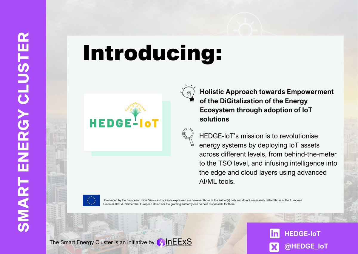ieecp_org's tweet image. Just in time for the weekend, two more additions to the #SmartEnergyCluster to present📢
➡️@weforming  -  transforming energy management in buildings.
➡️@Hedge_loT- deploying cutting-edge technology in energy systems.
Visit smartenergycluster.eu to stay updated!
#InEExS