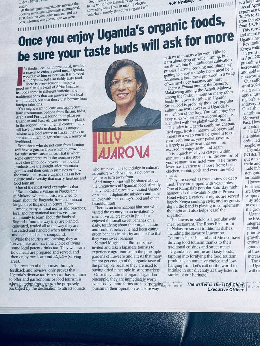 Please find my article in today's New Vision on the culinary experience Uganda has to offer.
#ExploreUganda 
#GastronomyTourism