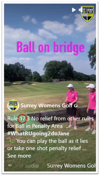 So what happens when your ball is on a bridge within a penalty area ?

Sadly no free relief - find out more on our latest rules video over  on Facebook ⬇️

facebook.com/reel/795015366…