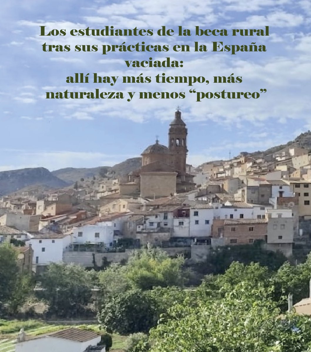 📢"Los estudiante de la becac rural tras sus prácticas en la España vaciada: Allí hay más tiempo, más naturaleza y menos postureo" ‼️

👇Para más información de esta noticia: 
efeverde.com/beca-rural-esp…

#Campusrural #innovaciónterritorial #Citdeteruel