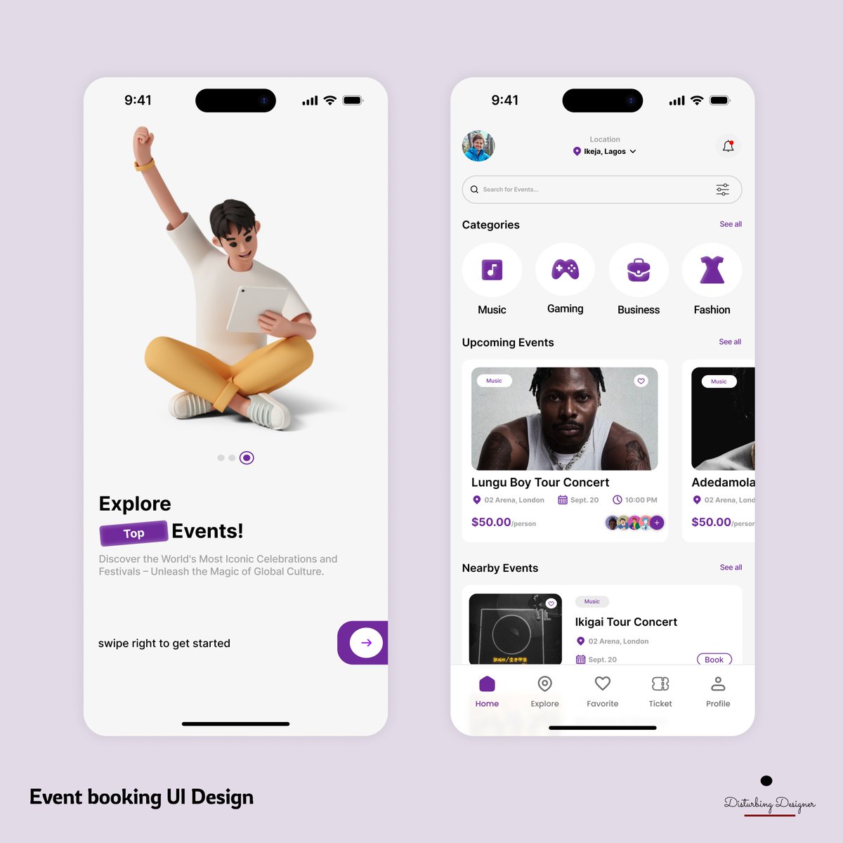 Haywhypoju's tweet image. Step into the world of effortless event booking! Walkthrough and home screen of an event booking UI design⬇️👨‍💻
#uidesign #eventbooking