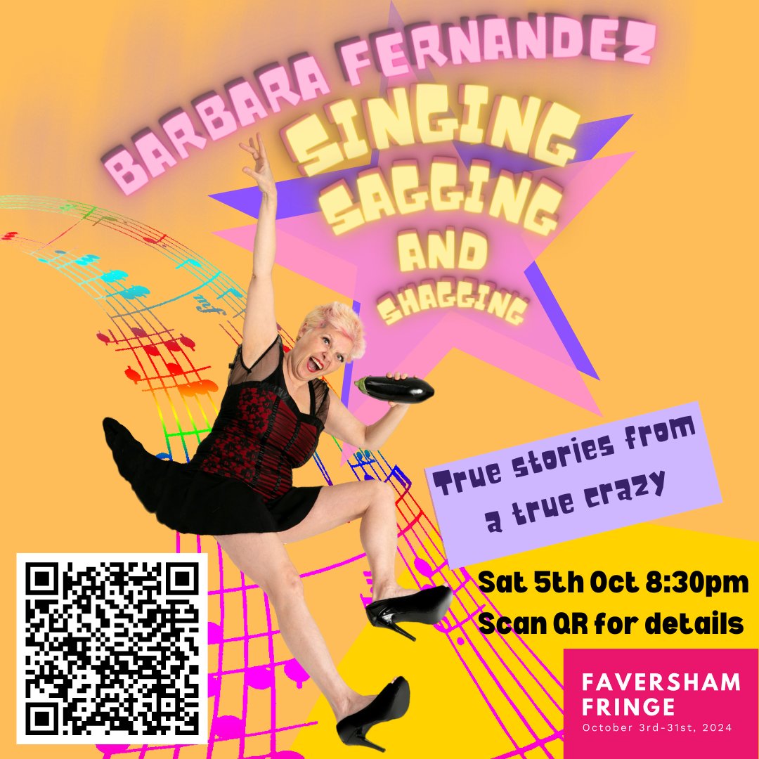 If you missed me in Edinburgh, come see me in Faversham! <a href="/FringeReview/">FringeReview</a> says I am "fearless, endearing, and relentlessly unflinching". And though it's comedic, I won't ask you where you're from...I'll just sing at you #faversham #favershamfringe #livecomedy #kent #whatsonkent