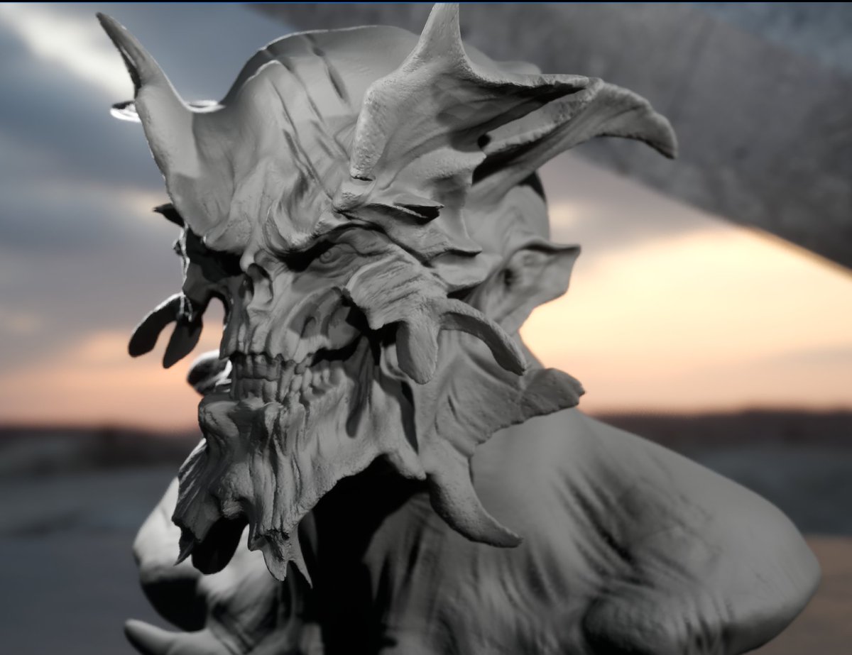 Sculpted from scratch in VR. Might finish it up soon before getting into 3D printing 👀 #sculpture #endboss