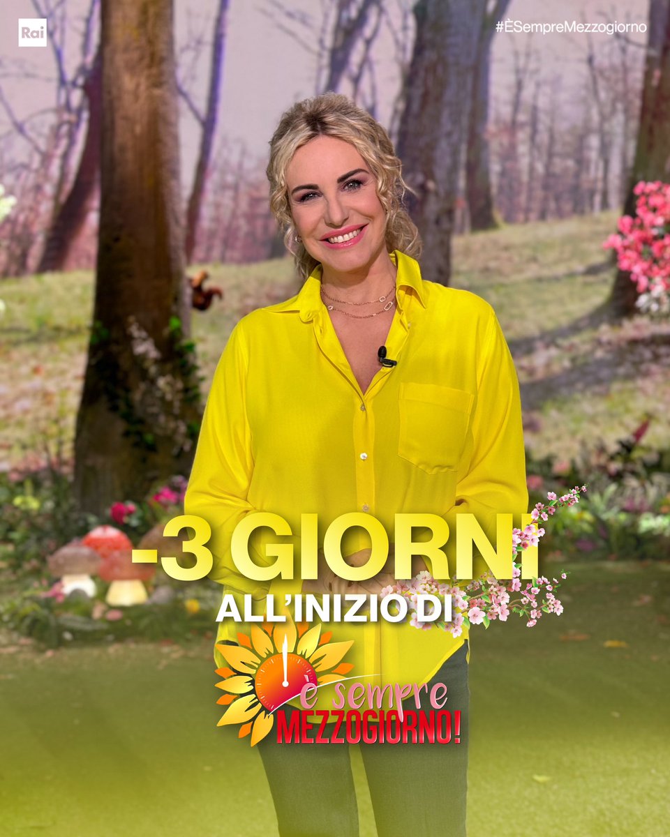 MezzogiornoRai1's tweet photo. Mancano solo 3 giorni all'inizio della nuova stagione di #ÈSempreMezzogiorno ☀ Siete pronti per mettere le mani in pasta? 🍞 @antoclerici ha in serbo tante novità per voi! 🩷 https://t.co/Xdc6KRGGgS