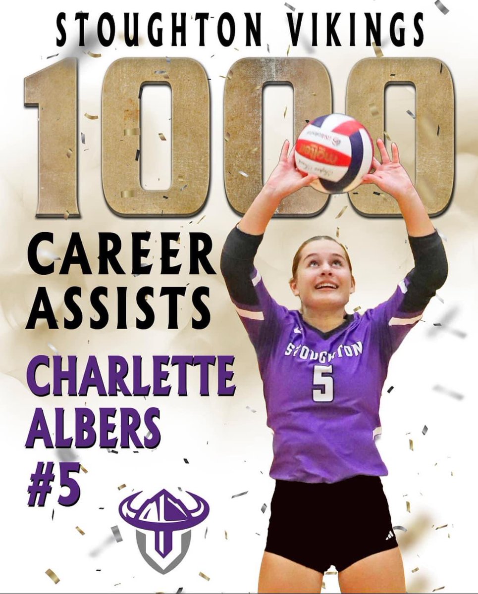 StoughtonVB's tweet image. Big night for @charlettealbers who dished out her 1,000 career assist!!