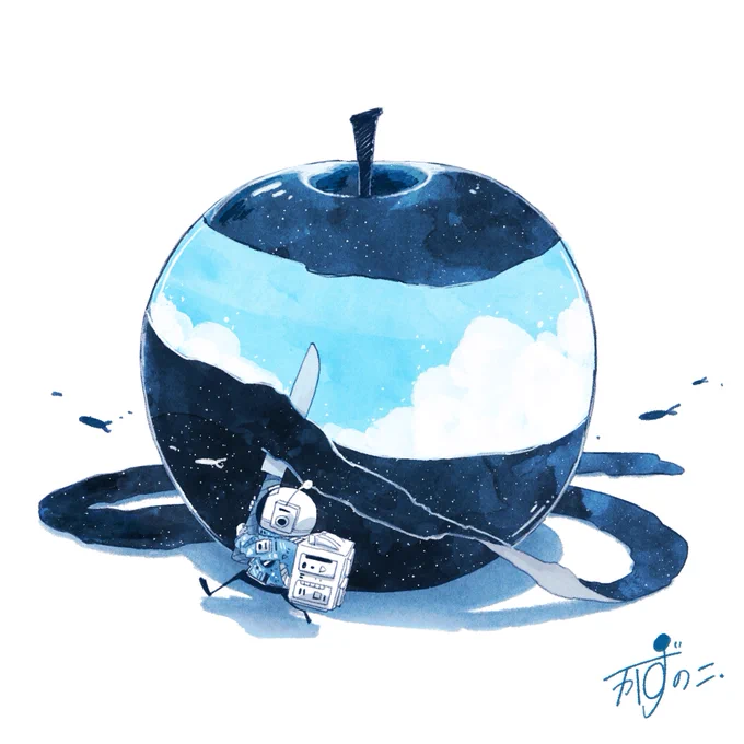 夜空を剥く  #イラスト