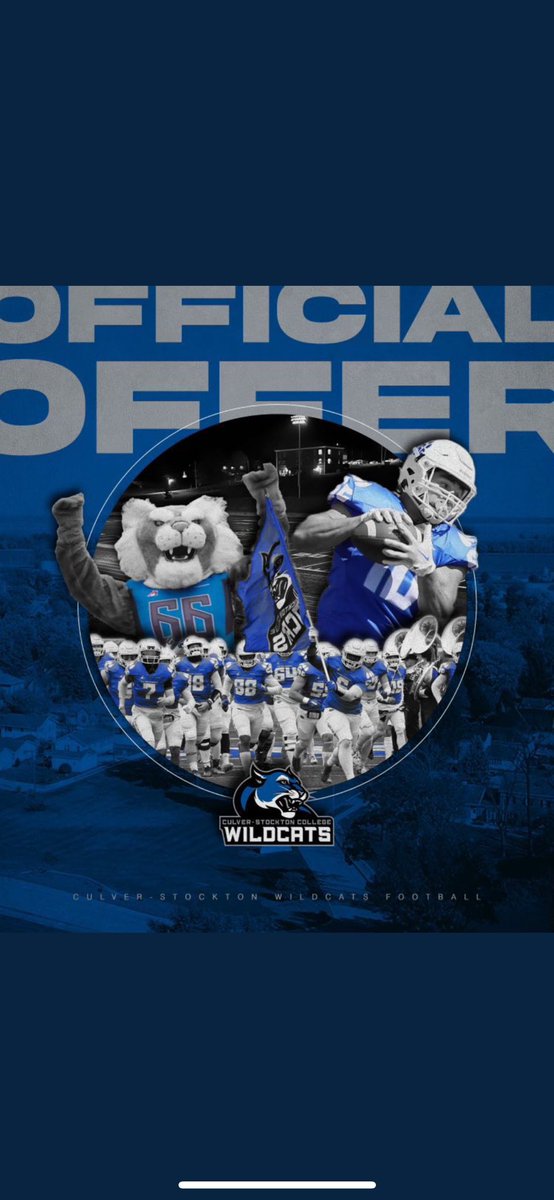 Ty Dykes (@tydykes) on Twitter photo After a great conversation with <a href="/Coach_Stansell/">JOSH STANSELL</a> I am blessed to receive an offer to continue my academic and athletic career at <a href="/CSCwildcatsFB/">Culver Football</a>!
#nextlevel #offer After a great conversation with <a href="/Coach_Stansell/">JOSH STANSELL</a> I am blessed to receive an offer to continue my academic and athletic career at <a href="/CSCwildcatsFB/">Culver Football</a>!
#nextlevel #offer