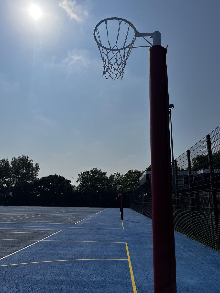 A sunny netball lesson on our newly laid MUGA