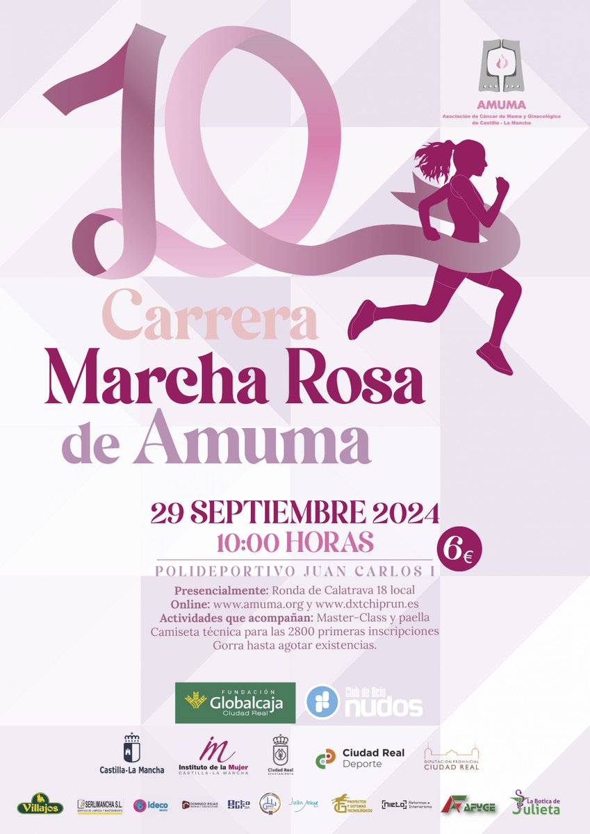 🎗️ ¡Club de Ocio Nudos se enorgullece de ser patrocinador de la 10ª Carrera/Marcha Rosa de AMUMA! 🎗️
Te invitamos a unirte a esta gran causa el domingo 29 de septiembre de 2024. 
Corre por una buena causa y únete a nosotros para apoyar la lucha contra el cáncer de mama. 💪💖
