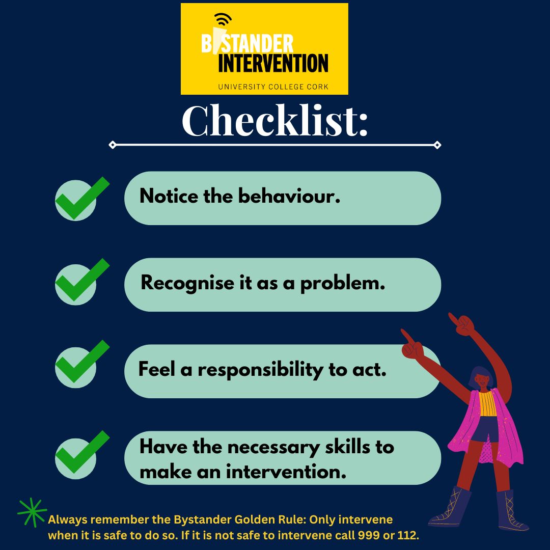 Hey Freshers, welcome to UCC. Here's what you need to know about the Bystander Intervention Programme, Part 1