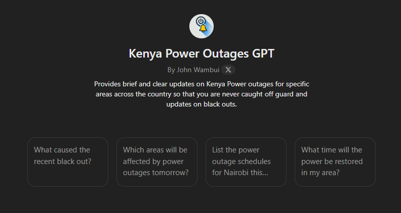Johnwambui's tweet photo. @KenyaPower_Care Kenya Power Outages GPT https://t.co/ns07sFHCKO https://t.co/2yFs8CSFnj