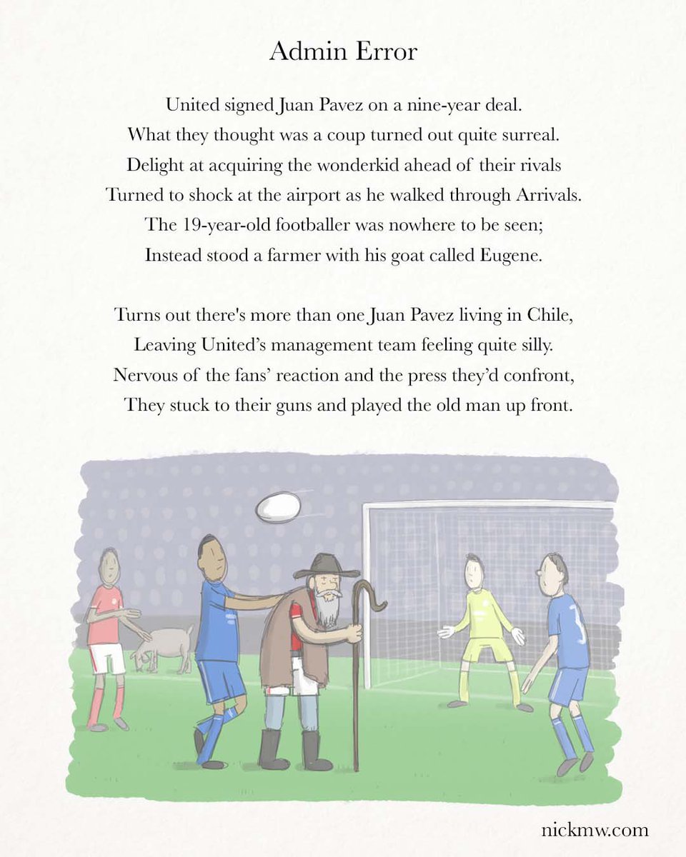 nmurraywillis's tweet image. I started writing poems recently, so thought I’d share a few on here, starting with a football related one. ⚽️📝