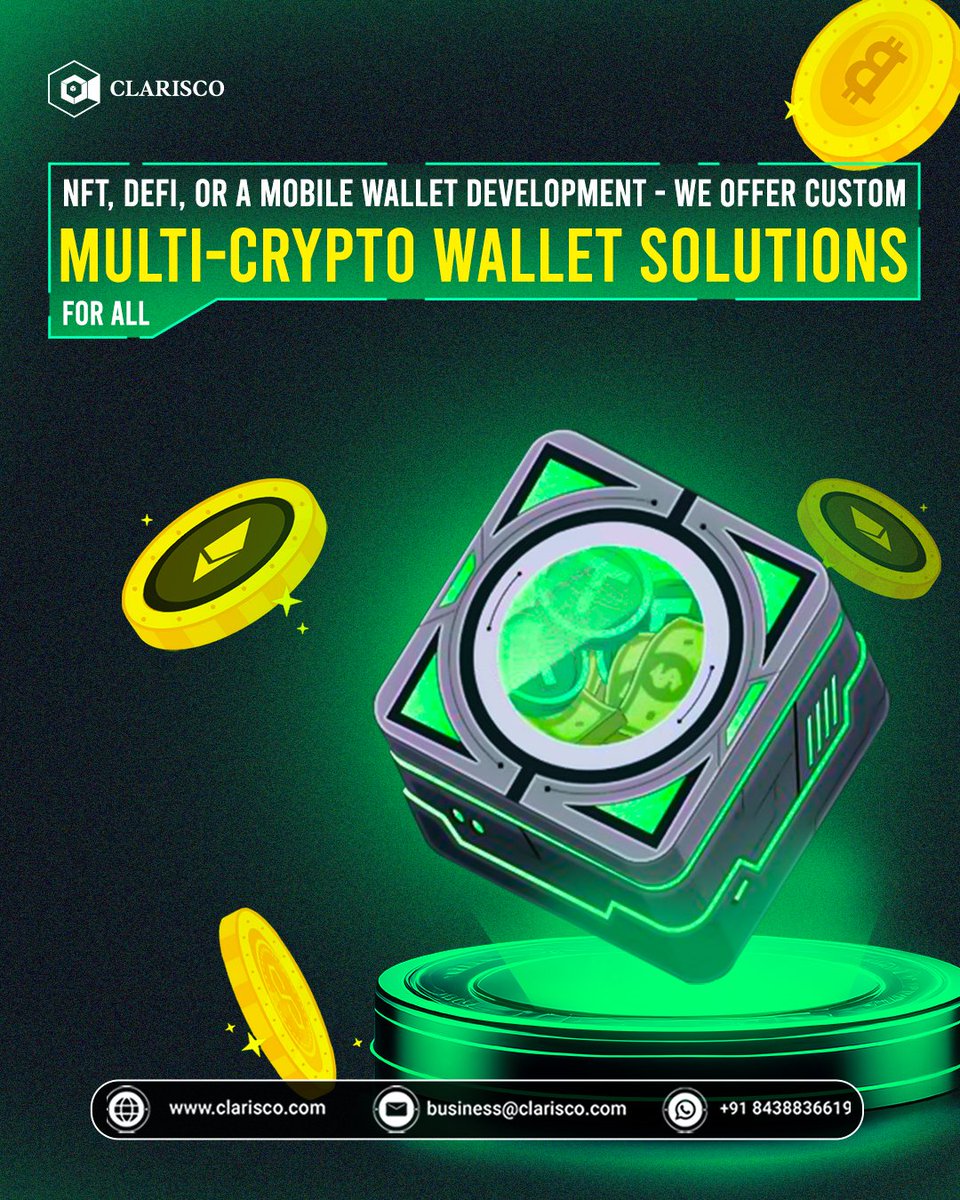 ClariscoSol's tweet image. We offer top-notch security and a user-friendly interface for our Multi-Crypto wallet development services.
bit.ly/46ZU6WX

#clarisco #MultiCryptoWallet #CryptoWalletDevelopment #BlockchainWallet #CryptoWalletSolutions #CryptocurrencyWallet #WalletDevelopment