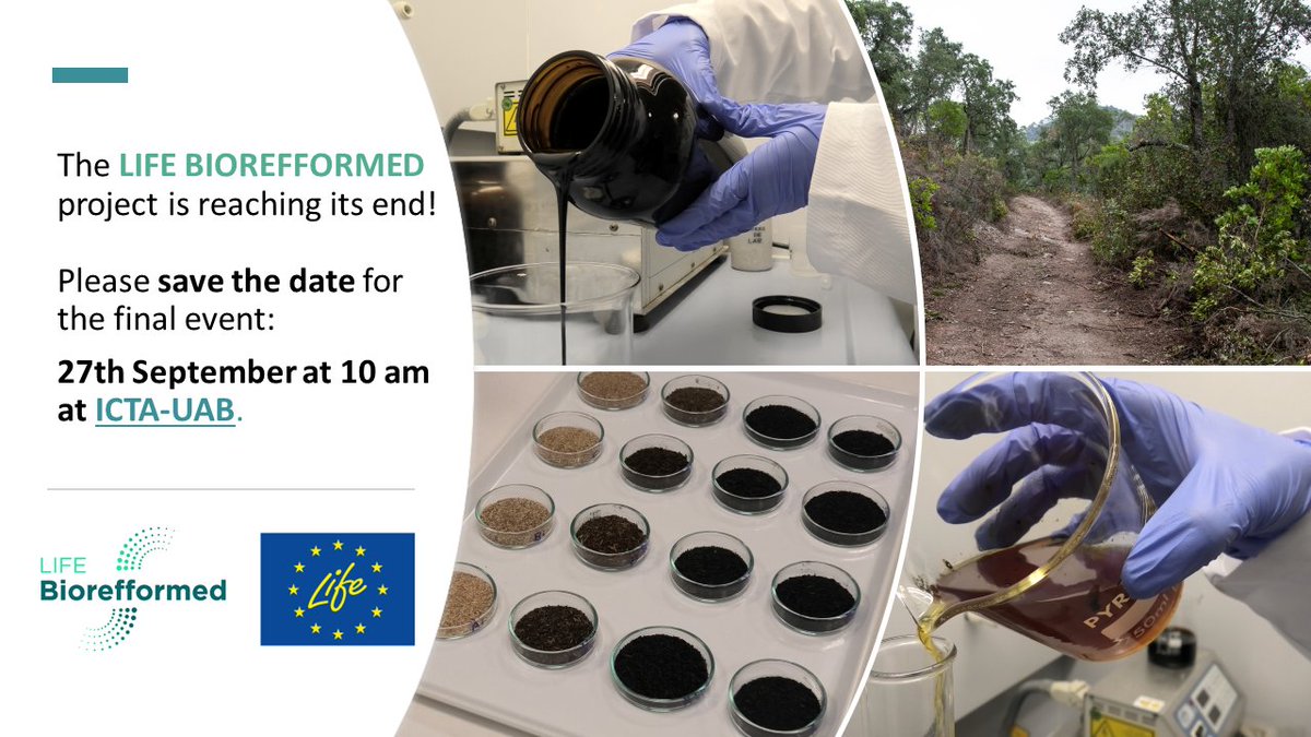 🌟Join us for the closing event of the LIFE BIOREFFORMED project!!

➡️Learn about the results obtained in this project that aimed to boost forest management through the production of renewable products through a biorefinery

📆27th September
📍 <a href="/ICTA_UAB/">ICTA-UAB</a> (Cerdanyola del Vallès)