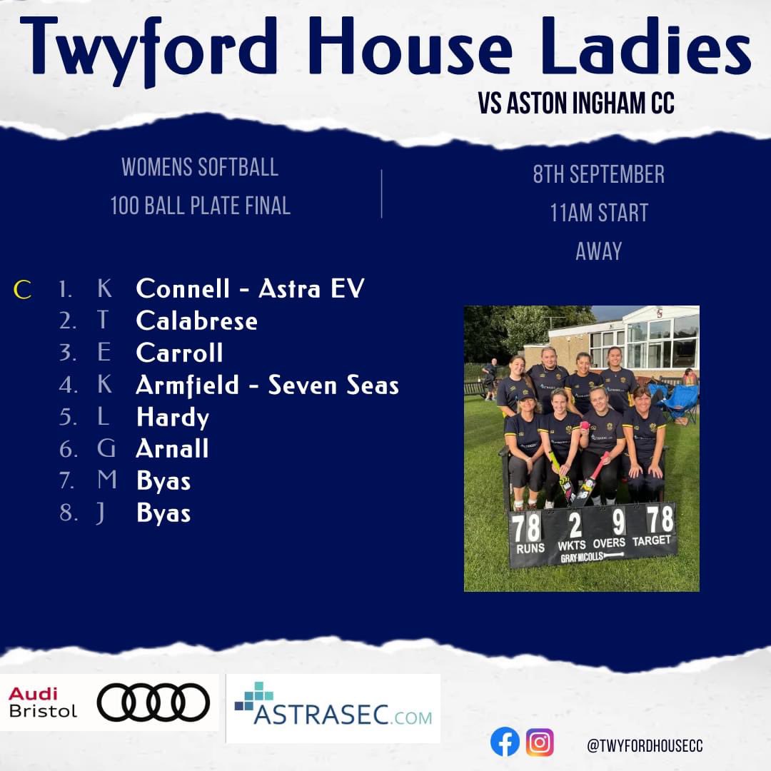 Our ladies have reached the finals of the softball 100 ball plate. Why not come along to support them. They knock off at 11am, away vs <a href="/AstonInghamcric/">🏏Aston Ingham Cricket🏏</a> on Sunday <a href="/GlosCricketFdn/">Gloucestershire Cricket Foundation</a>