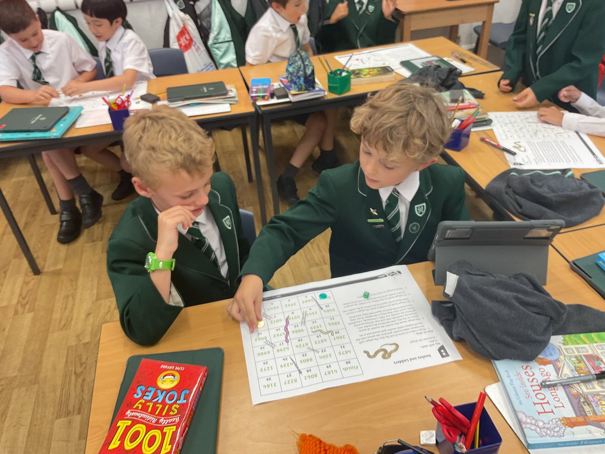 Year 4 had great fun playing Place Value snakes &amp; ladders in Maths today! A bit of maths fun to reconnect with friends after the summer break. <a href="/SHSBoysPrep/">SHS || Boys' Prep</a>