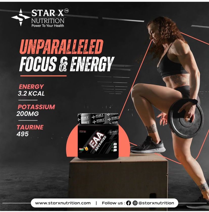 starxnutrition's tweet image. Packed with 5200mg of BCAAs in the optimal 2:1:1 ratio of L-Leucine, L-Isoleucine, and L-Valine, this fast-absorbing supplement helps boost muscle recovery and performance.  starxnutrition.com
#StarXNutrition #EAAAdvanced #FitnessFuel #AchieveMore