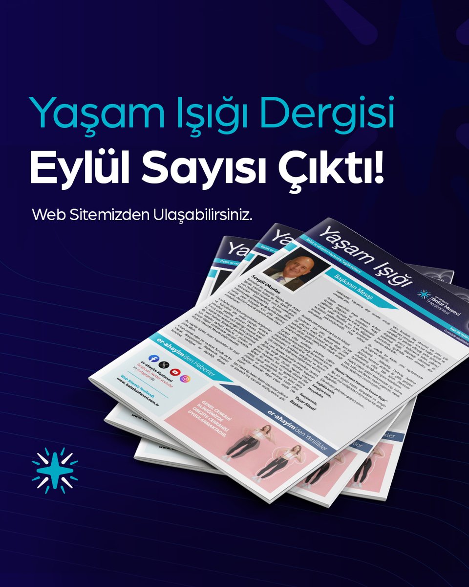Yaşam Işığı dergisi eylül sayısı çıktı!

Web sitemiz üzerinden ulaşabilirsiniz.
balathastanesi.com.tr/wpcontent/uplo…
#yasamisigi
