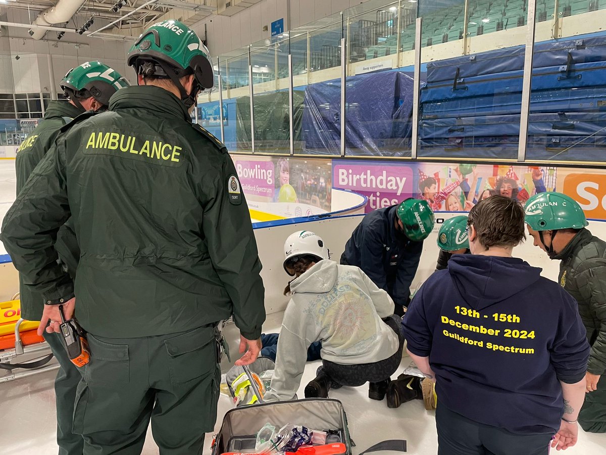 South East Coast Ambulance (@secambulance) on Twitter photo On Thursday 5 September, we tested our incident response in an ice rink setting at <a href="/GfdSpectrum/">Guildford Spectrum</a>. As part of the exercise, together with partners from <a href="/codebluemedical/">Codeblue Event Medical Services & Training</a>, <a href="/SurreyFRS/">Surrey Fire & Rescue Service</a> and the medical team from <a href="/flamesicehockey/">Guildford Flames</a>, we tested our response to patients on the ice. On Thursday 5 September, we tested our incident response in an ice rink setting at <a href="/GfdSpectrum/">Guildford Spectrum</a>. As part of the exercise, together with partners from <a href="/codebluemedical/">Codeblue Event Medical Services & Training</a>, <a href="/SurreyFRS/">Surrey Fire & Rescue Service</a> and the medical team from <a href="/flamesicehockey/">Guildford Flames</a>, we tested our response to patients on the ice.