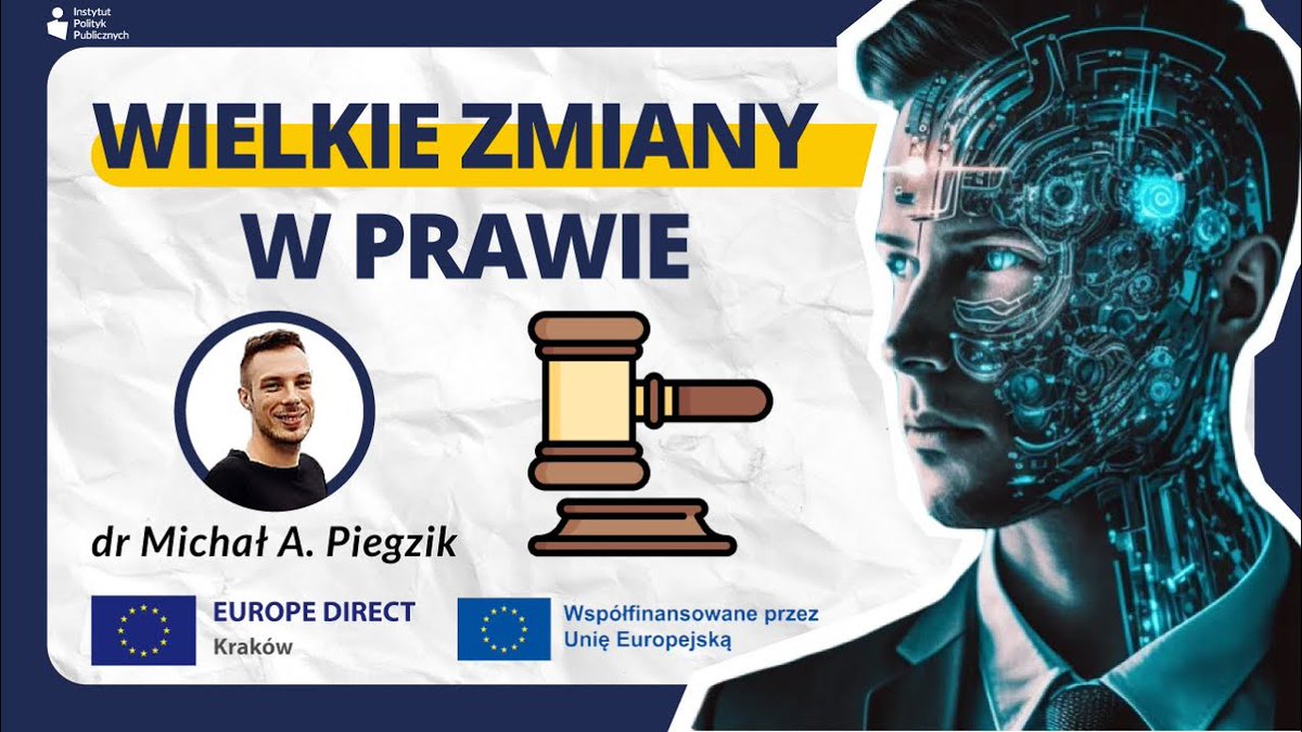 Sztuczna inteligencja zastępuję ten zawód? Prawo a AI 

<a href="/BSMalczynski/">Bartłomiej Małczyński</a> rozmawia z <a href="/Piegziu/">Piegziu</a> w ramach podcastu <a href="/EDKrakow/">EUROPE DIRECT Kraków</a> 

youtube.com/watch?v=ZUXfsV…