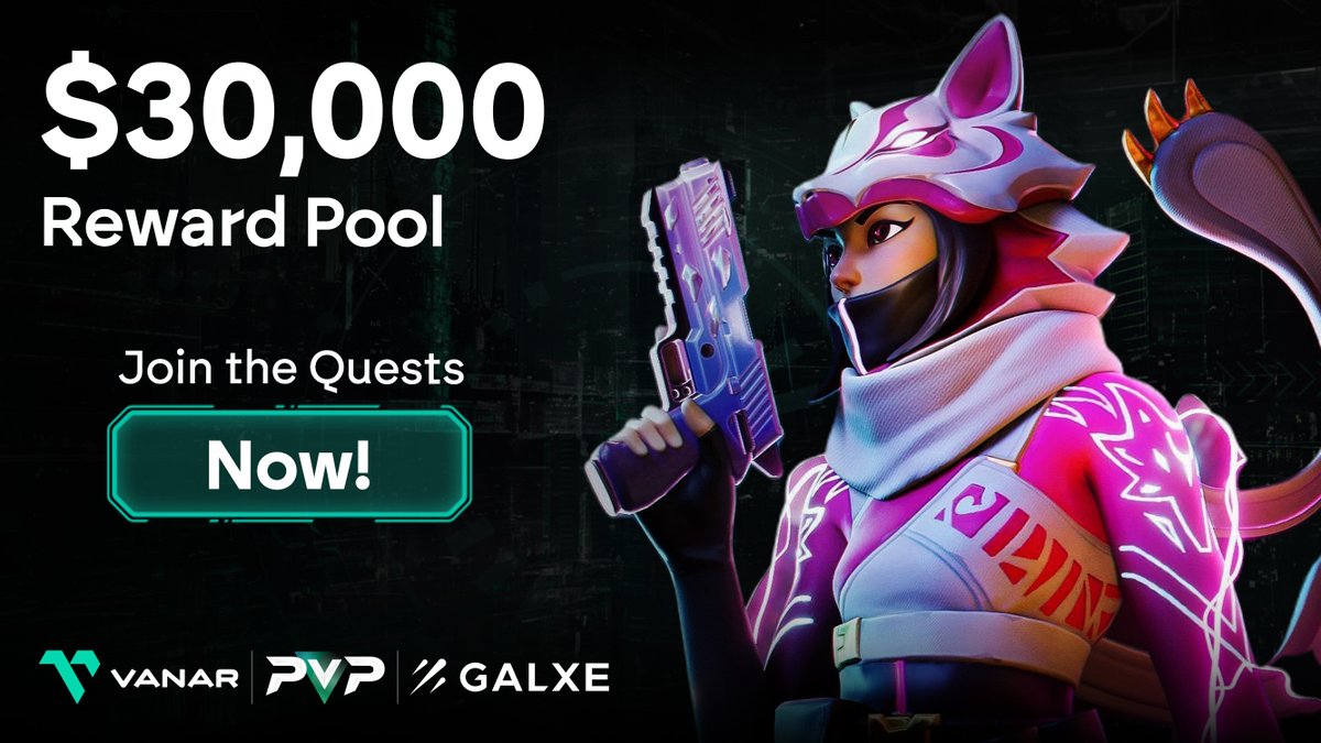 📢 NEW <a href="/GalxeQuest/">Galxe Quest</a> CAMPAIGN ALERT 📢

<a href="/Vanarchain/">Vanar</a> and <a href="/PvPGameHub/">PvP</a> Phase 1 is now LIVE! 🚀

Secure your spot and earn a share of $30,000 in $PVP tokens by completing simple tasks. 🎯

1️⃣ Visit PVP website 
2️⃣ Create an account 
3️⃣ Take the Beginners Quiz 
4️⃣ Join our social media