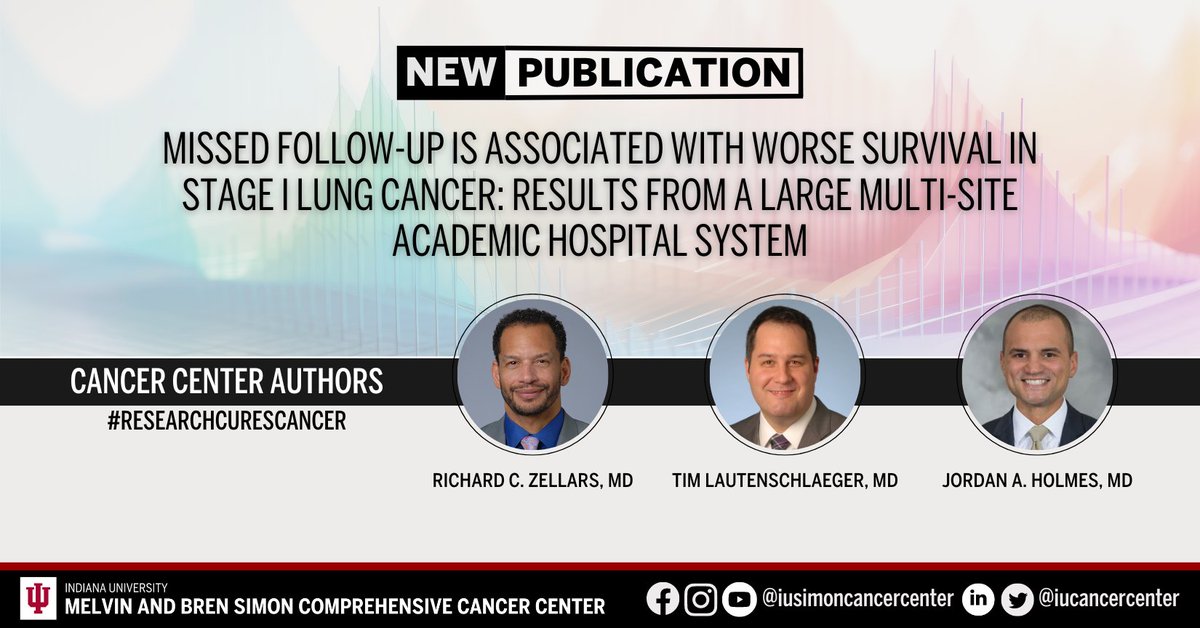 IUCancerCenter's tweet image. The cancer center’s Richard C. Zellars (@richzellars), MD, Tim Lautenschlaeger (@TimLautenschla2), MD, Jordan A. Holmes, MD, contributed to an article published in @SciReports. Learn more: ow.ly/qnkL50SU2ha. #ResearchCuresCancer #NCIcomprehensive