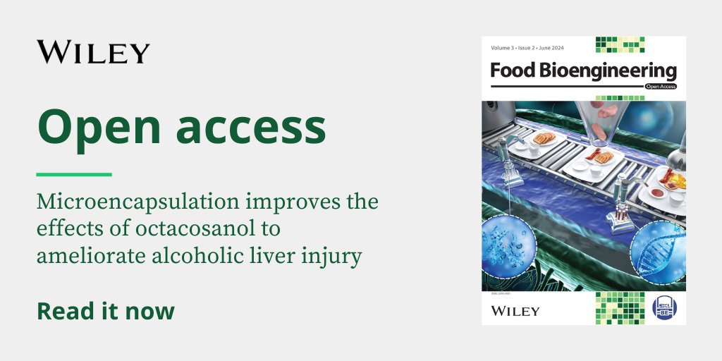 WileyHealth's tweet image. 🌿 Discover how #microencapsulation enhances the therapeutic effects of octacosanol in treating alcoholic liver injury!
Dive into the latest research on improving solubility and #bioaccessibility for better health outcomes.
Read #openaccess ⬇️
ow.ly/ySgm50TeyOg