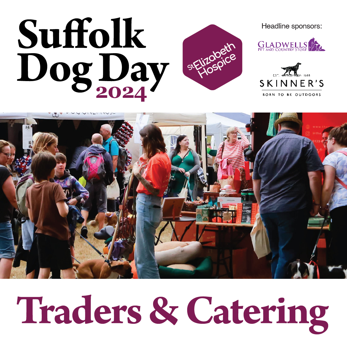 There will be over 60 trade stalls to peruse, there’s something for all the family! 🐾

We also have a huge range of vendors in our catering village as well as our famous 'Tea Tent (kindly sponsored by Ipswich School). 🫖

stelizabethhospice.org.uk/suffolkdogday